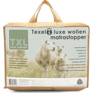 Texels Wol dekbed - 140 x 220 cm - Wollen topper voor direct op je matras - met Texels scheerwol - Heerlijk slapen op een zachte vacht