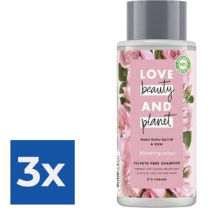 Love Beauty and Planet Shampoo Blooming Colour - 400 ml - Voordeelverpakking 3 stuks