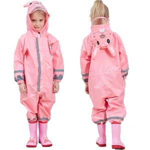 Lichte Regenjas voor Kinderen met Capuchon - Waterdicht Ademend Regenpak voor Jongens en Meisjes 3-10 Jaar