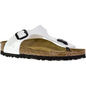 Birkenstock Gizeh Dames Slippers White Patent Narrow-fit |  Wit | Imitatieleer | Maat 42