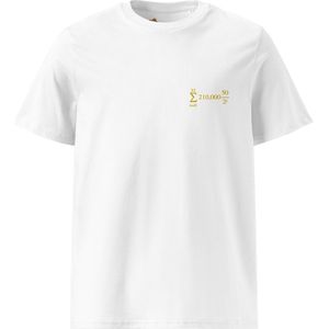 Bitcoin Halving - Geborduurd Bitcoin T-shirt - Unisex - 100% Biologisch Katoen - Kleur Wit- Maat XL | Bitcoin cadeau| Crypto cadeau| Bitcoin T-shirt| Crypto T-shirt|Crypto Shirt| Bitcoin Shirt| Bitcoin Merch| Crypto Merch| Bitcoin Kleding