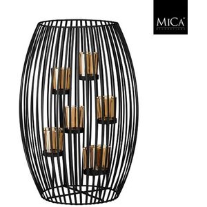 Mica Decorations Lantaarn Hurricane - 30x30x45 cm - Ijzer - Zwart