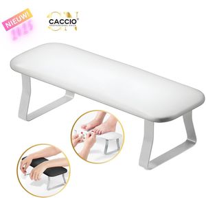 Nagel Handkussen – Nagel armsteun - Handarmsteun - Ergonomische Armsteun voor Manicuretafel – Wit met Roestvrijstalen Poten – nagelkussen - manicure armsteun - handsteun voor nagelsalon - armkussen manicure-NIEUW 2025 Model
