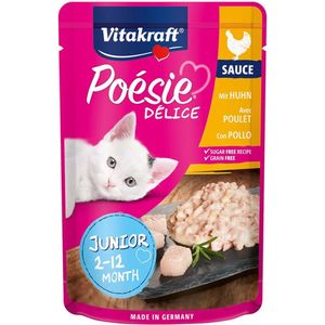 Vitakraft Poesie Deli Sauce Junior Pouch 85 g - Kattenvoer - 23 x Kip