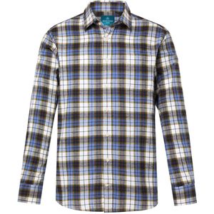 Boston Park Boston Park - Heren - Boston Park geruit flanellen overhemd lange mouw kentkraag - Grijsblauw - Maat 3XL