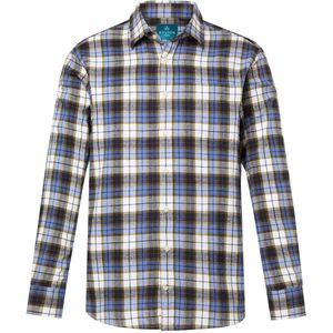 Boston Park - Heren - Boston Park geruit flanellen overhemd lange mouw kentkraag - Grijsblauw - Maat 3XL