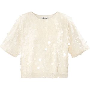 Festival must have top - pailletten - dames - offwhite - maat L