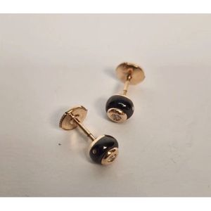 Oorknoppen - keramiek - diamant - roségoud - 18 karaat - Orotech - OK 4/1 - sale juwelier Verlinden St. Hubert van €695,= voor €395,=