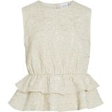 Vila - Vifanta - Jacquard Top - Birch - Mouwloos