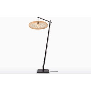 GOOD&MOJO Vloerlamp Cango - Bamboe Zwart/Naturel - 80x60x176cm - Scandinavisch,Bohemian - Staande lampen voor Woonkamer - Slaapkamer
