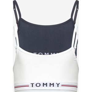 Tommy Hilfiger - 2-pack Bralettes - Wit/Marine - 8/10 jaar