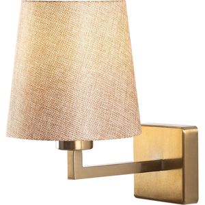 Verlichting - Wandlamp Lucia in Goud Creme Metaal - Afmetingen 18x24x30cm - Stijlvolle Verlichting voor Elke Ruimte