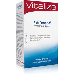 ExtrOmega® Visolie Gold 800 60 capsules - Goed voor hart, gezichtsvermogen en bloeddruk - DHA² draagt bij aan de instandhouding van een normale hersensfunctie en is goed voor het gezichtsvermogen - Vitalize