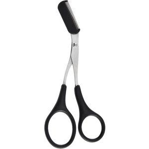 Wenkbrauwschaar met geïntegreerde kam, wenkbrauwschaar voor trimmen en vormen, precisieschaar voor verzorgde wenkbrauwen, knippen en stylen thuis, licht en handig