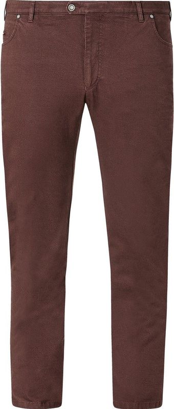 Charles Colby +FIT Collectie loose fit broek BARON LESLIE Plus Size met all over print donkerrood