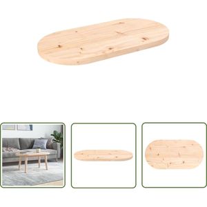 The Living Store Tafelblad ovaal 60x30x2,5 cm massief grenenhout - Tafelblad - Grenenhout - Tafelblad Massief Hout - Vintage Tafelblad - Landelijk Tafelblad