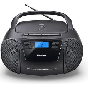 Draagbare Boombox met CD-speler, Cassette en FM-radio - USB & Aux-ingang, Perfect voor Thuis en Op Reis