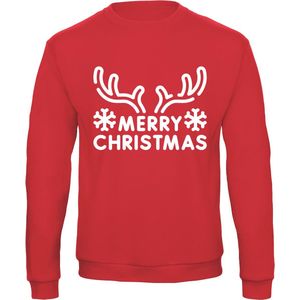 Kersttrui - Merry Christmas - Rood - M - B&C