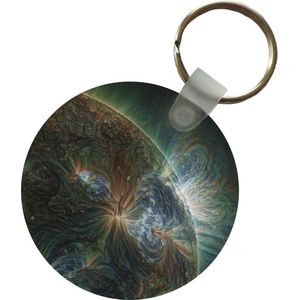 Sleutelhanger - Heelal - Planeet - Licht - Plastic - Rond - Uitdeelcadeautjes