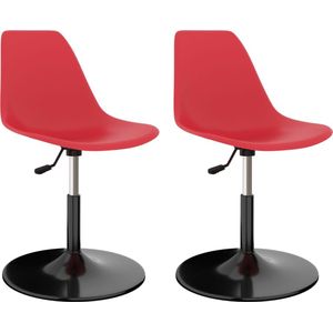 Furniture Limited - Eetkamerstoelen 2 st draaibaar PP rood