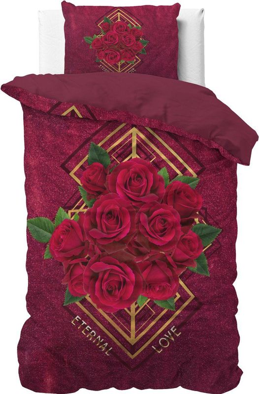 Sleeptime - Dekbedovertrek Eternal Love - Rood - 140x200/260 + 1 Kussensloop 60x70