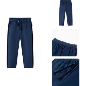 vidaXL Kinderbroeken - Kinderbroeken - Kinderkleding - Kinderkled - Kinderbroek met zwarte bies 104 marineblauw