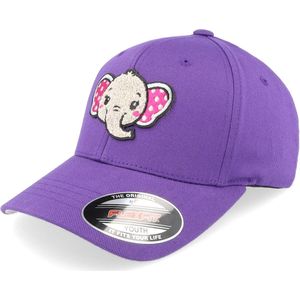 Hatstore- Kids Cute Elephant Chenille Purple Flexfit - Kiddo Cap Cap