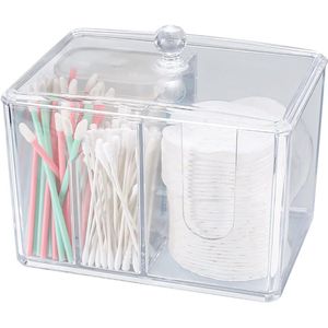 Transparante opbergcontainer voor wattenschijfjes en wattenstaafjes - Acryl badkamerhouder