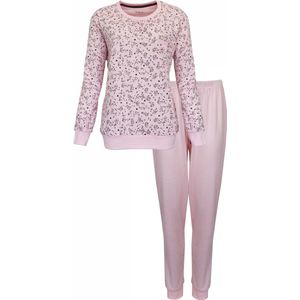 Tenderness Dames Pyjama - Katoen - Ronde Hals - Licht Roze - Maat XXL
