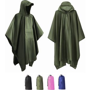 Poncho met Opbergtas - Regenponcho Waterdicht - Fietsponcho Sneldrogend - Winddicht - Unisex - Dames & Heren - One size - Bosgroen