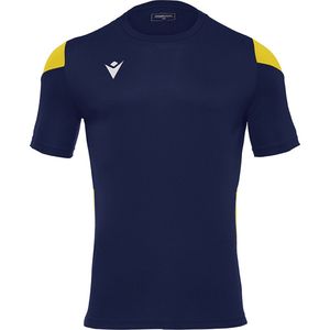 Macron Polis Shirt Korte Mouw Heren - Marine / Geel | Maat: L