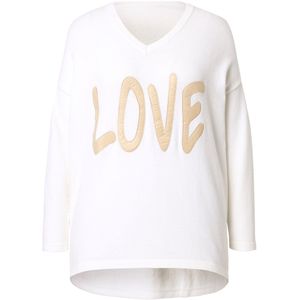 MIAMODA MIAMODA - Dames - Trui oversized LOVE - Sneeuwwit - Maat 46+