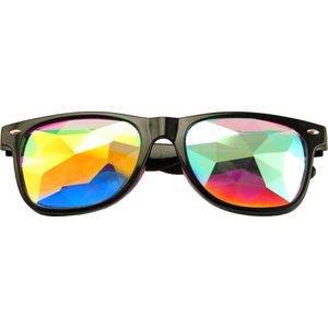 Caleidoscoop Kaleidoscoop Bril Zwart - Spacebril - Space Bril - Kaleidoscope Glasses - Festival Bril