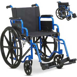 Safe Age® Rolstoel - opvouwbaar lichtgewicht met afneembare voetsteunen - inklapbare armleuningen