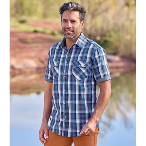 ATLAS FOR MEN - Geruit overhemd van popeline - Heren - Verkrijgbaar in grote maten - XL