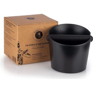 Barista Edition, premium afklopbak voor espresso koffiedik uit de zeefhouder, Ø 16/13 cm, H: 11/15 cm, ABS, trestercontainer met afneembare knock bar, zwart