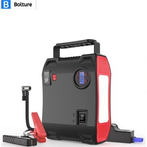 Bolture Jumpstarter - Elektrische Bandenpomp - Jumpstarter voor Auto - Powerbank - LED Verlichting - Met Opbergtas - 18000 Mah