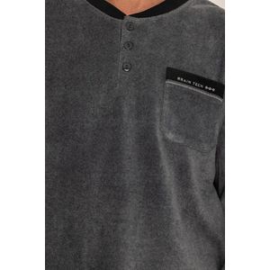 Outfitter Fleece heren pyjama - Warme winter mannen pyjama - XXL - Grijs