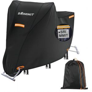 Buitenzeil, robuuste 420D universele motorhoes, zon-, waterdicht, buitenbescherming, met kentekenplaatvenster, 4 reflectorstrips, slotgaten (M: 200 x 90 x 100 cm)