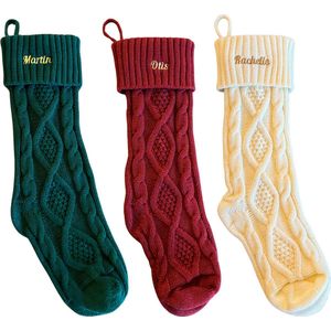 Christmas stocking - Kerstsok - kerst decoratie met naam - gepersonaliseerd - custom made - geborduurde kerstsok - kerstkous