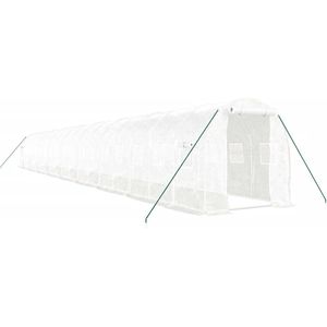 vidaXL - Tuinkas - met - stalen - frame - 36 - m² - 18x2x2 - m - wit