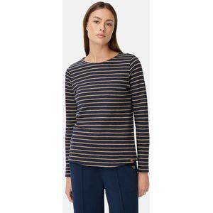 camel active - Longsleeve T-shirt - Blauw gestreept - Biologische Katoen