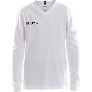 Craft Squad Jersey Solid LS Shirt Junior Sportshirt - Maat 158  - Unisex - wit/zwart Maat 158/164