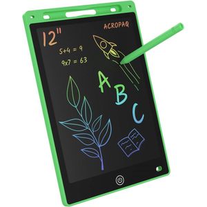 Tekentablet kinderen - 12 inch, Groen met kleurenscherm - Drawing tablet, Grafische tablet, LCD tekentablet - ACROPAQ