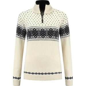 Norfinde Damestrui met ritssluiting van 100% zuivere noorse wol, gebroken wit