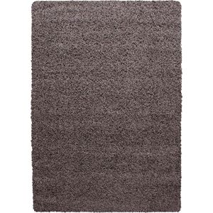 Hoogpolig Vloerkleed - Taupe - Life - Shaggy - 60x110 cm