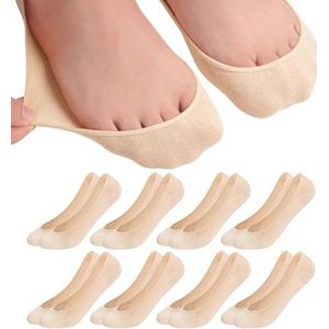Onzichtbare Dames Sokken met Antislip Siliconen - 8 Paar Ultra Laag
