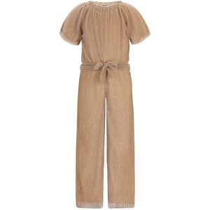 Like Flo - Bellu Flo girls plisse metallic jumpsuit without closure - Soft gold - Maat 128