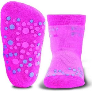 Anti-slip sokken krabbelfix fuchsia - maat 16/17