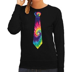 Bellatio Decorations Hippie thema verkleed sweater / trui tie dye stropdas - dames S